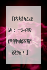 内塔尼亚胡：已摧毁伊朗铀浓缩设施！