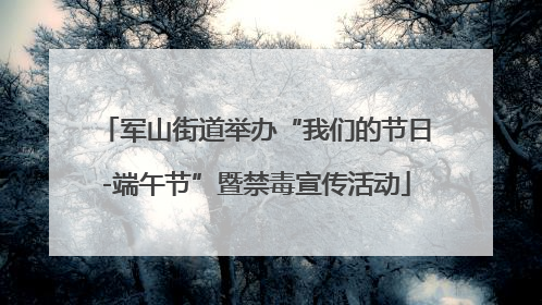 军山街道举办“我们的节日-端午节”暨禁毒宣传活动