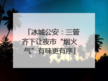 冰城公安：三管齐下让夜市“烟火气”有味更有序