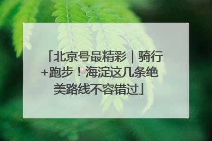 北京号最精彩｜骑行+跑步！海淀这几条绝美路线不容错过