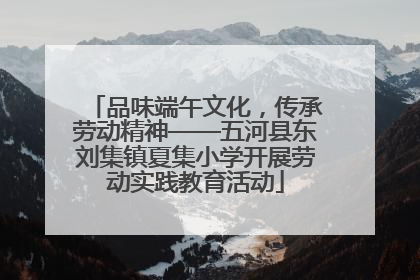 品味端午文化，传承劳动精神——五河县东刘集镇夏集小学开展劳动实践教育活动