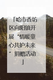 哈市香坊区向阳镇开展“情暖童心共护未来”捐赠活动