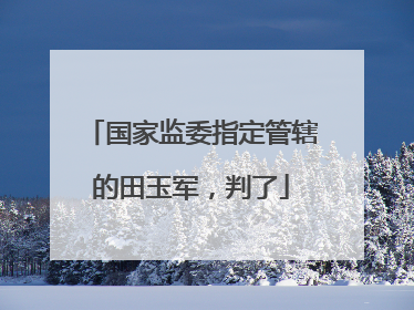 国家监委指定管辖的田玉军，判了