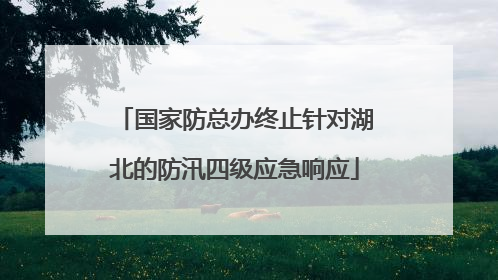 国家防总办终止针对湖北的防汛四级应急响应