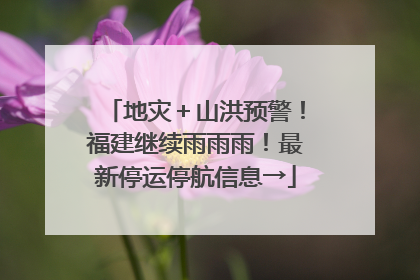 地灾＋山洪预警！福建继续雨雨雨！最新停运停航信息→