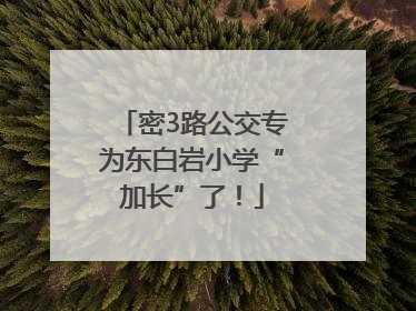 密3路公交专为东白岩小学“加长”了！