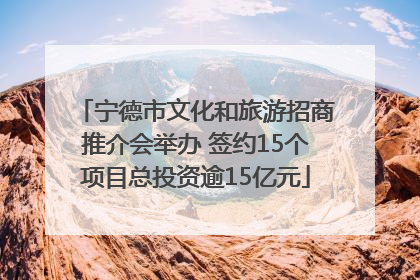 宁德市文化和旅游招商推介会举办 签约15个项目总投资逾15亿元