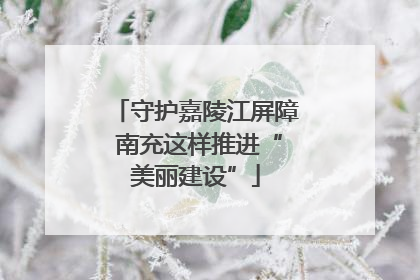 守护嘉陵江屏障 南充这样推进“美丽建设”