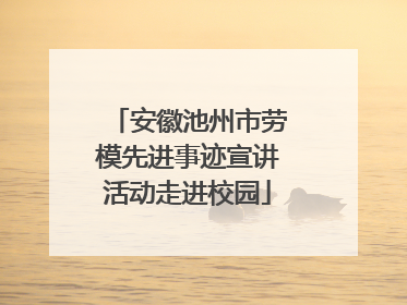 安徽池州市劳模先进事迹宣讲活动走进校园