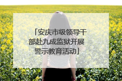 安庆市级领导干部赴九成监狱开展警示教育活动