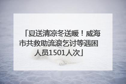 夏送清凉冬送暖！威海市共救助流浪乞讨等遇困人员1501人次