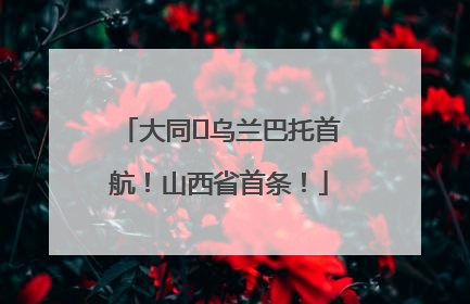 大同⇌乌兰巴托首航！山西省首条！