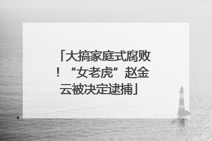 大搞家庭式腐败！“女老虎”赵金云被决定逮捕