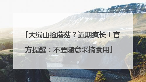 大蜀山捡蘑菇？近期疯长！官方提醒：不要随意采摘食用
