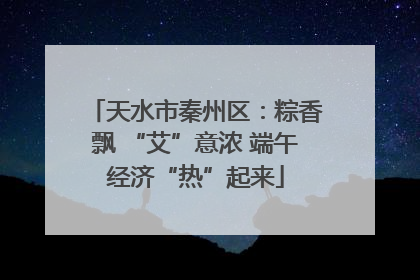 天水市秦州区：粽香飘 “艾”意浓 端午经济“热”起来