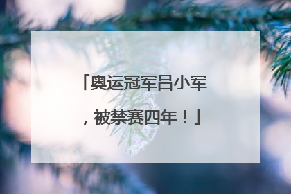 奥运冠军吕小军，被禁赛四年！