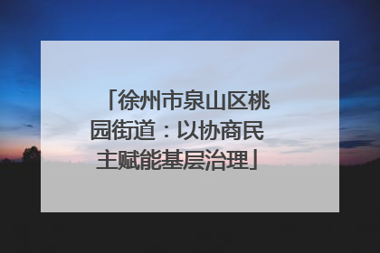 徐州市泉山区桃园街道：以协商民主赋能基层治理