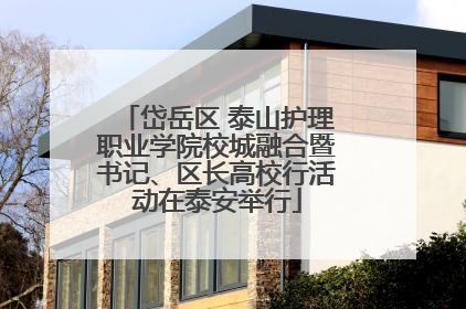 岱岳区 泰山护理职业学院校城融合暨书记、区长高校行活动在泰安举行