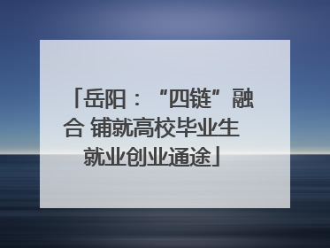 岳阳：“四链”融合 铺就高校毕业生就业创业通途