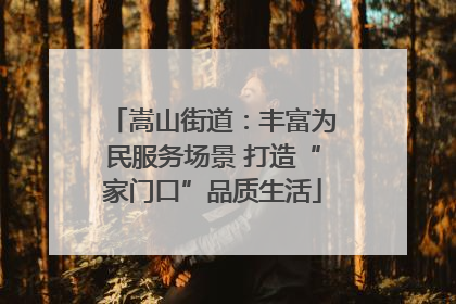嵩山街道：丰富为民服务场景 打造“家门口”品质生活
