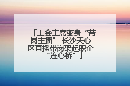 工会主席变身“带岗主播” 长沙天心区直播带岗架起职企“连心桥”