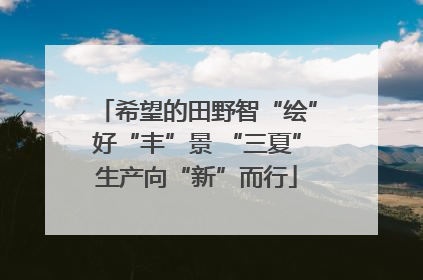 希望的田野智“绘”好“丰”景 “三夏”生产向“新”而行
