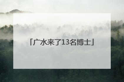 广水来了13名博士