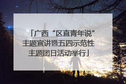 广西“区直青年说”主题宣讲暨五四示范性主题团日活动举行