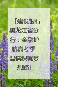 建设银行黑龙江省分行：金融护航高考季 温情织就梦想路