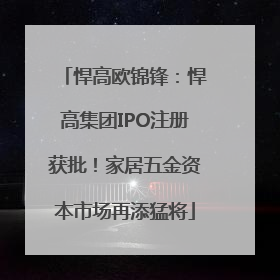 悍高欧锦锋：悍高集团IPO注册获批！家居五金资本市场再添猛将