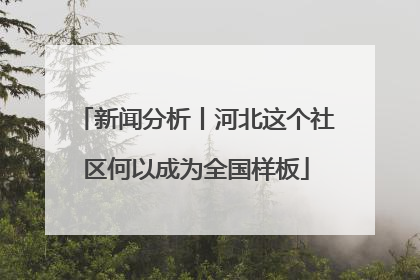 新闻分析丨河北这个社区何以成为全国样板
