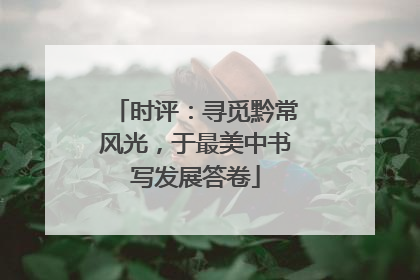 时评：寻觅黔常风光，于最美中书写发展答卷