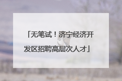 无笔试！济宁经济开发区招聘高层次人才