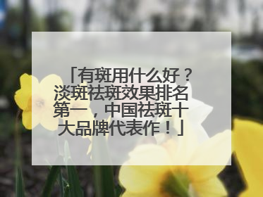 有斑用什么好？淡斑祛斑效果排名第一，中国祛斑十大品牌代表作！