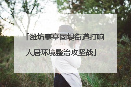 潍坊寒亭固堤街道打响人居环境整治攻坚战