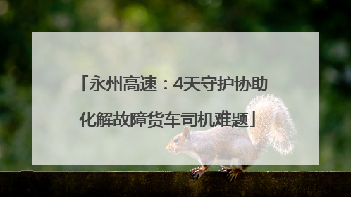 永州高速：4天守护协助 化解故障货车司机难题