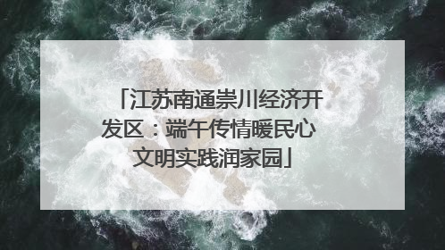 江苏南通崇川经济开发区：端午传情暖民心 文明实践润家园