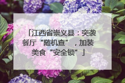 江西省崇义县：突袭餐厅“随机查”，加装美食“安全锁”