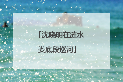 沈晓明在涟水娄底段巡河
