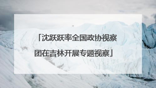沈跃跃率全国政协视察团在吉林开展专题视察