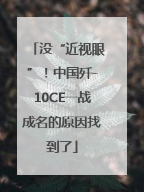 没“近视眼”！中国歼-10CE一战成名的原因找到了