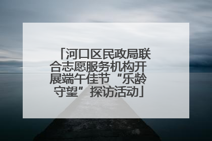 河口区民政局联合志愿服务机构开展端午佳节“乐龄守望”探访活动