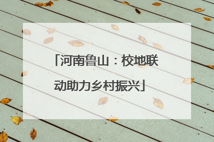 河南鲁山：校地联动助力乡村振兴