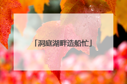 洞庭湖畔造船忙