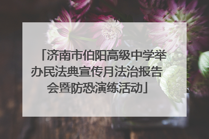 济南市伯阳高级中学举办民法典宣传月法治报告会暨防恐演练活动