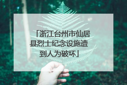 浙江台州市仙居县烈士纪念设施遭到人为破坏