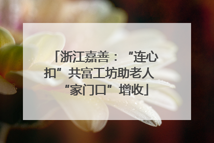 浙江嘉善：“连心扣”共富工坊助老人“家门口”增收