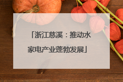 浙江慈溪：推动水家电产业蓬勃发展