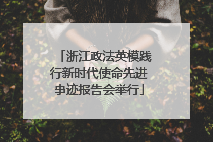浙江政法英模践行新时代使命先进事迹报告会举行