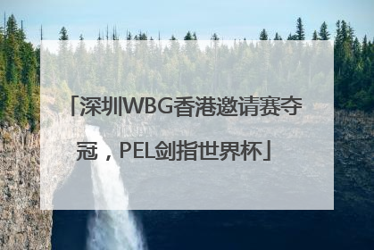 深圳WBG香港邀请赛夺冠，PEL剑指世界杯